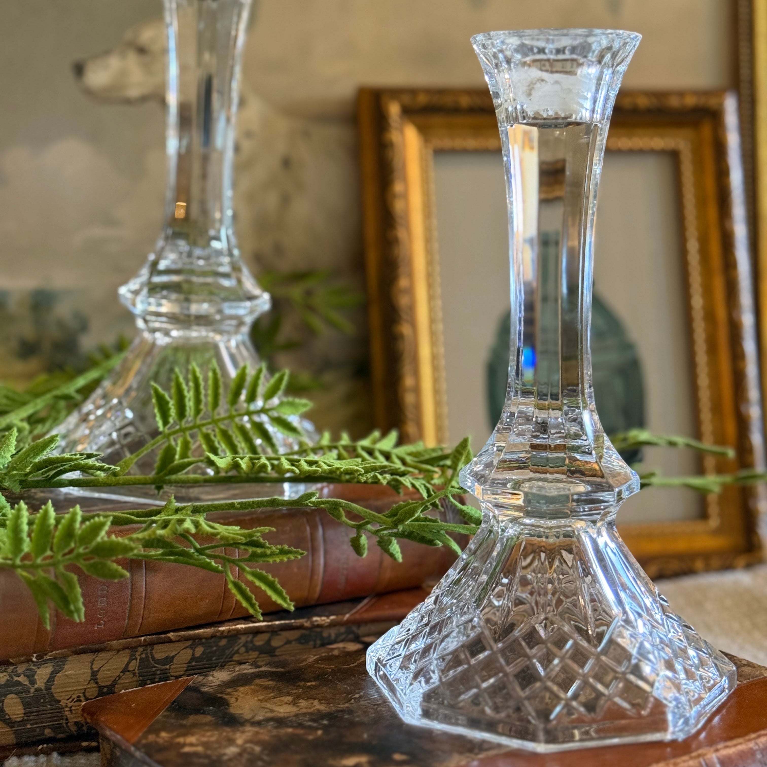 Vintage Legacy by Anchor Hocking Full Lead Crystal Candlestick - Set of 2