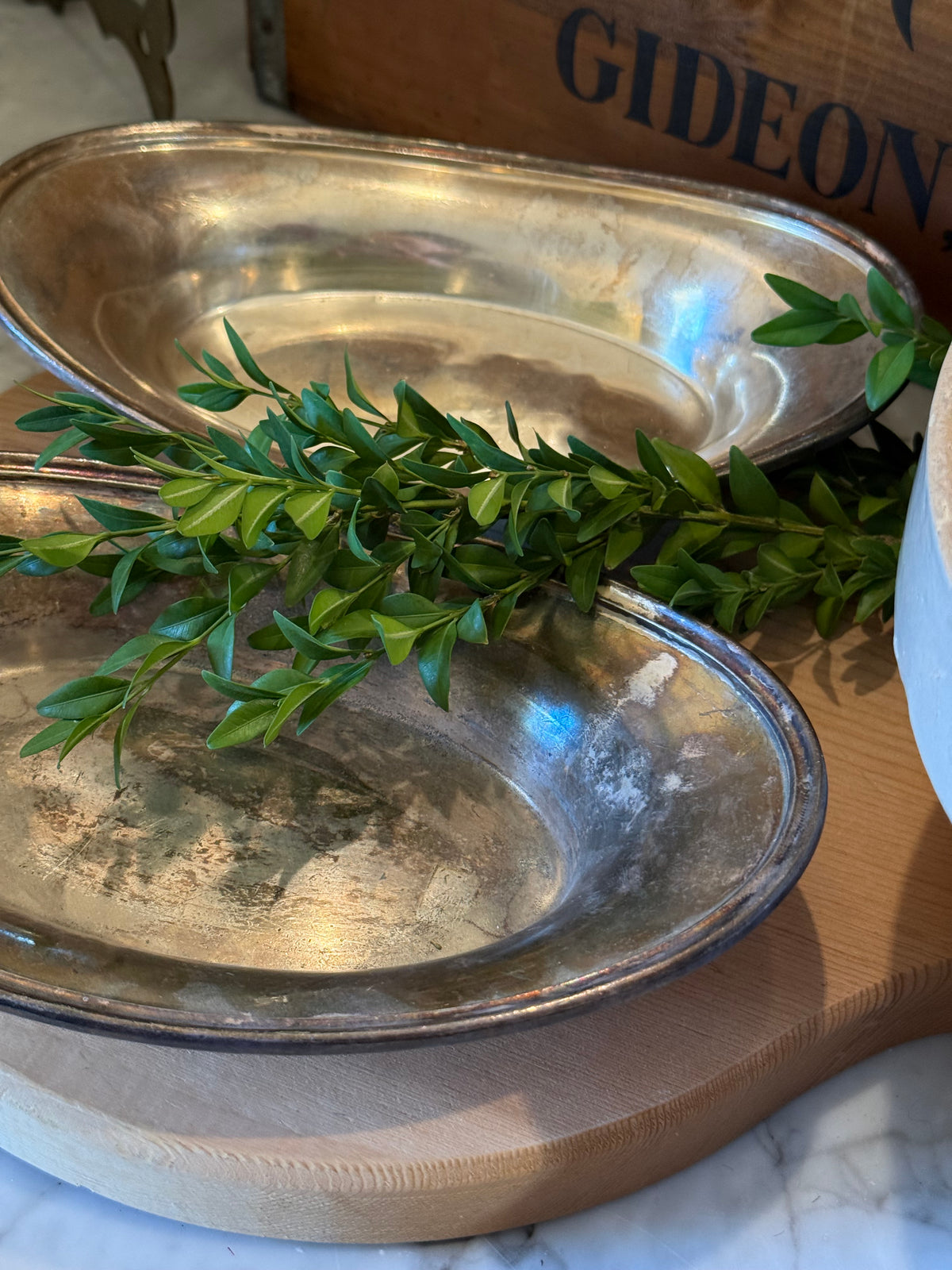 Vintage Silver Plated Trays, Set of 2