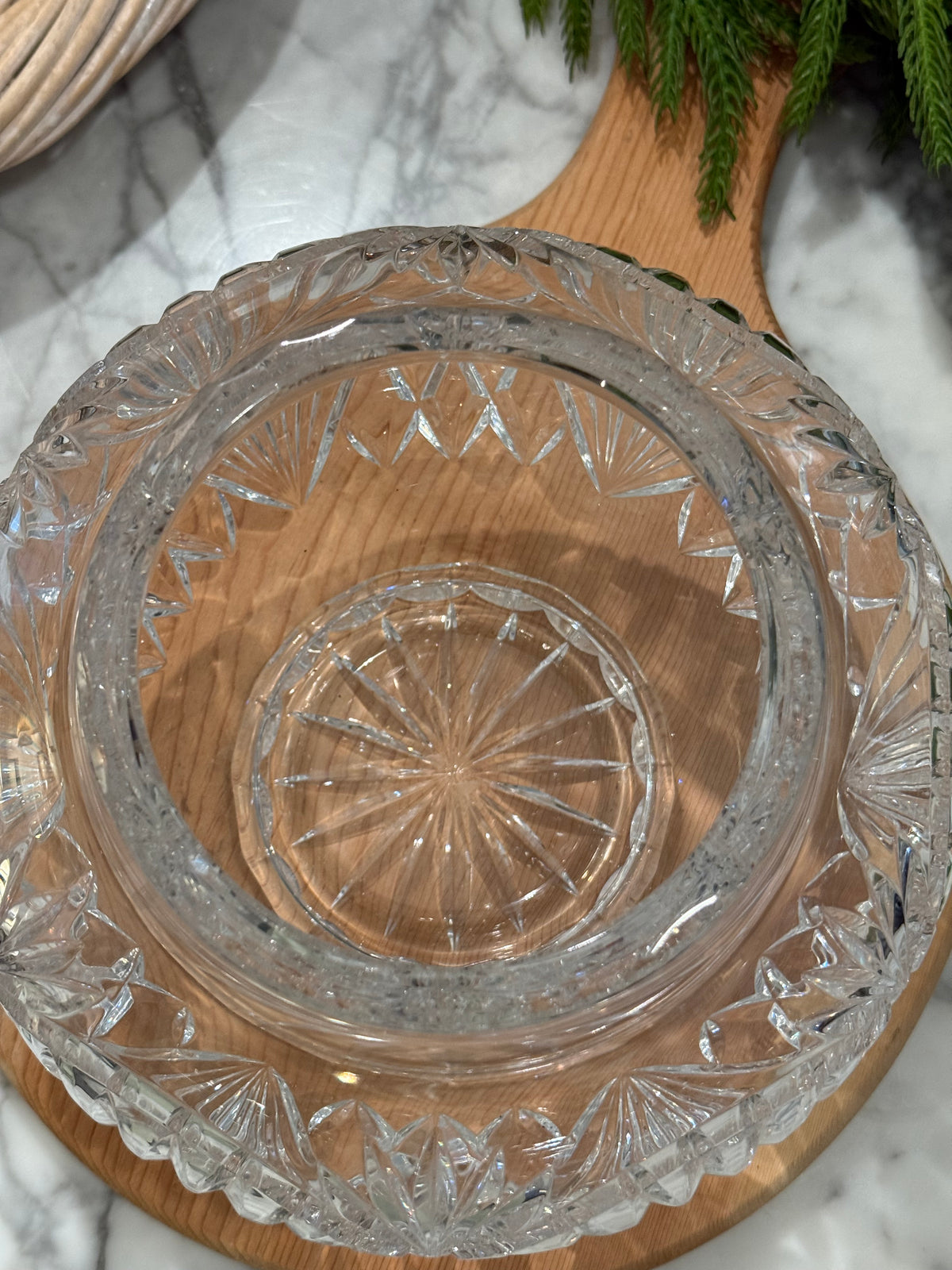 Hand Cut Lead Crystal Rose Bowl