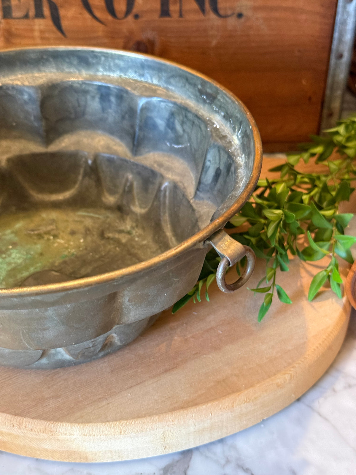 Vintage European Circular Copper Fish Mold