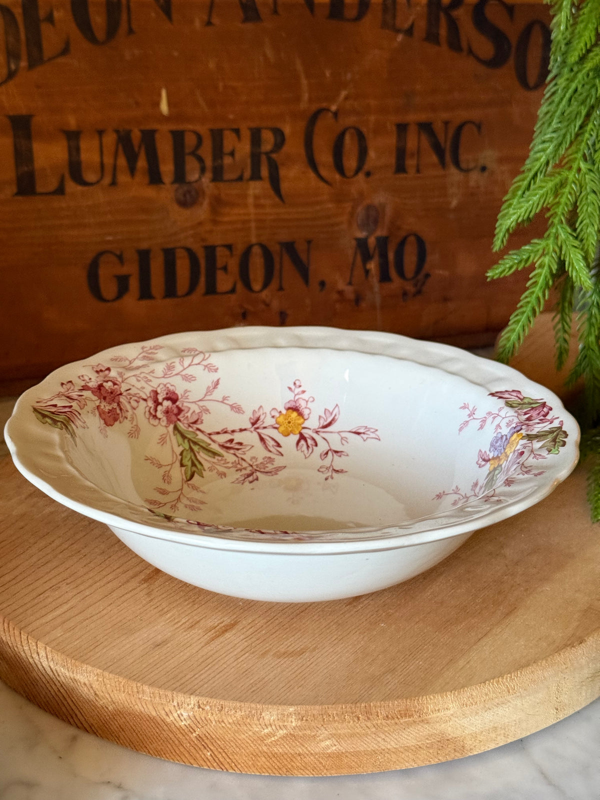 Vintage Ridgway English Garden Serving Bowl