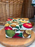 Vintage Faux Fruit Fabric Covered Storage Box