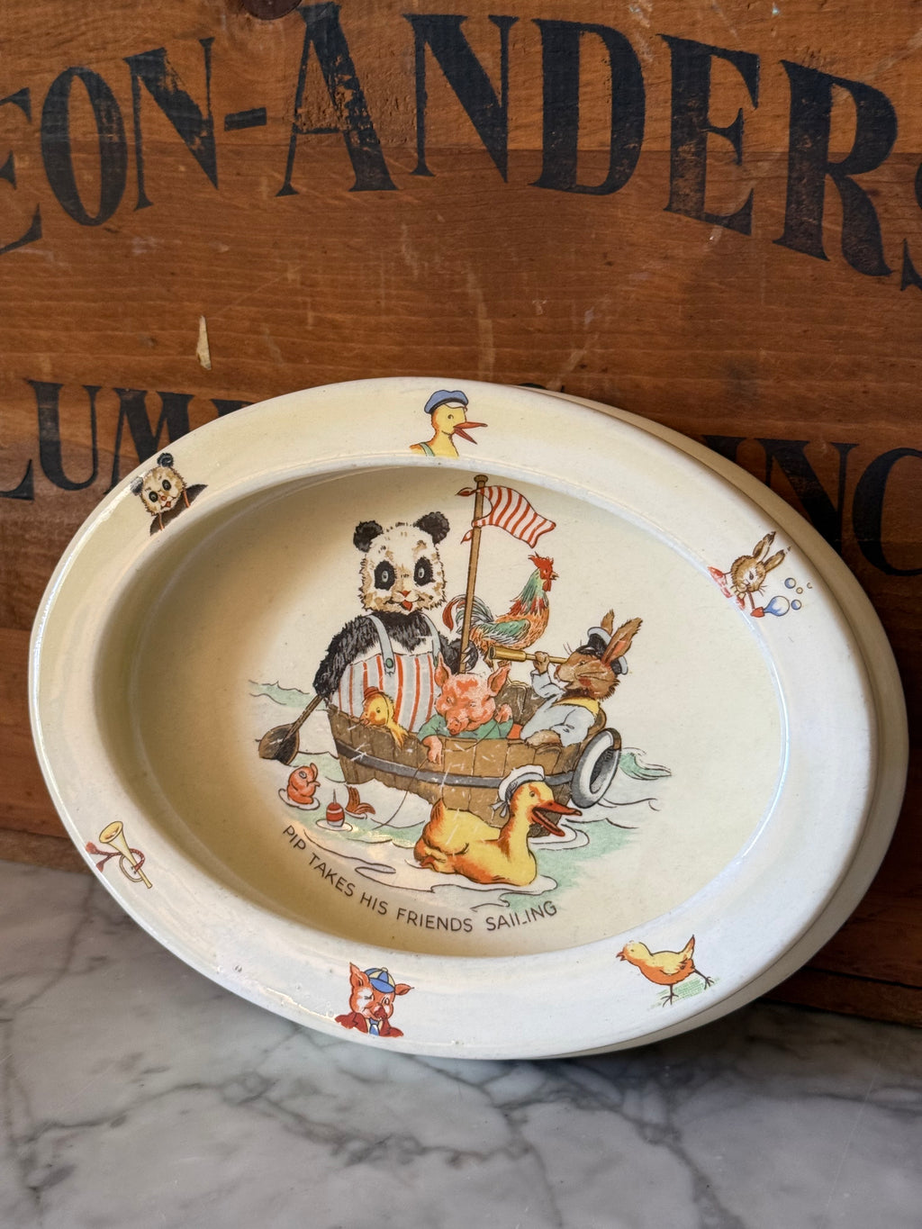 Vintage Royal Winton "Pip the Panda" Child's Bowl
