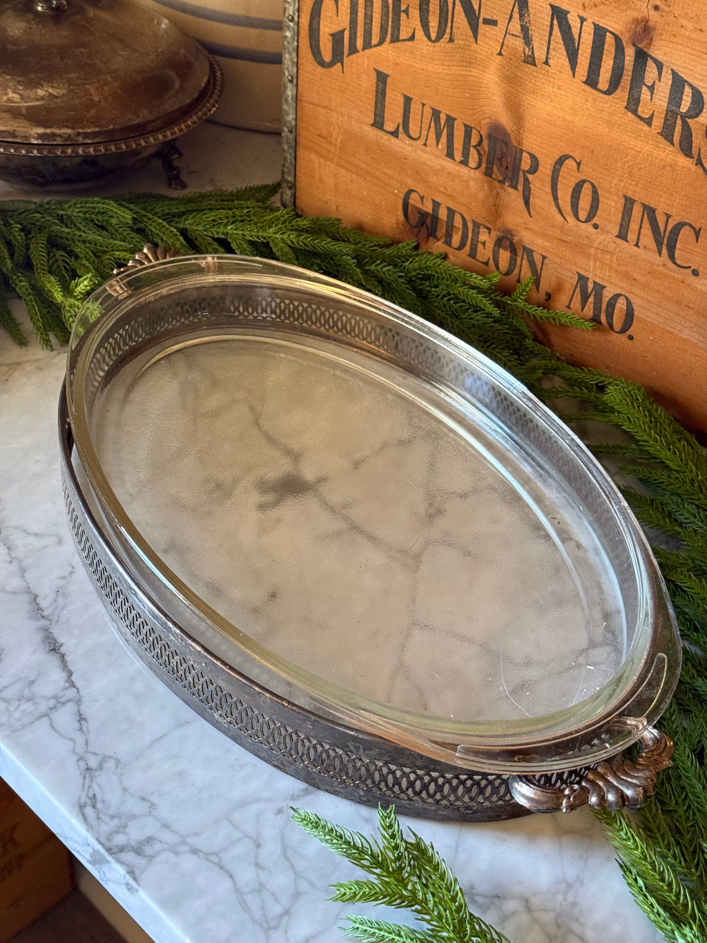 Grand Vintage Silver Oval Casserole Dish