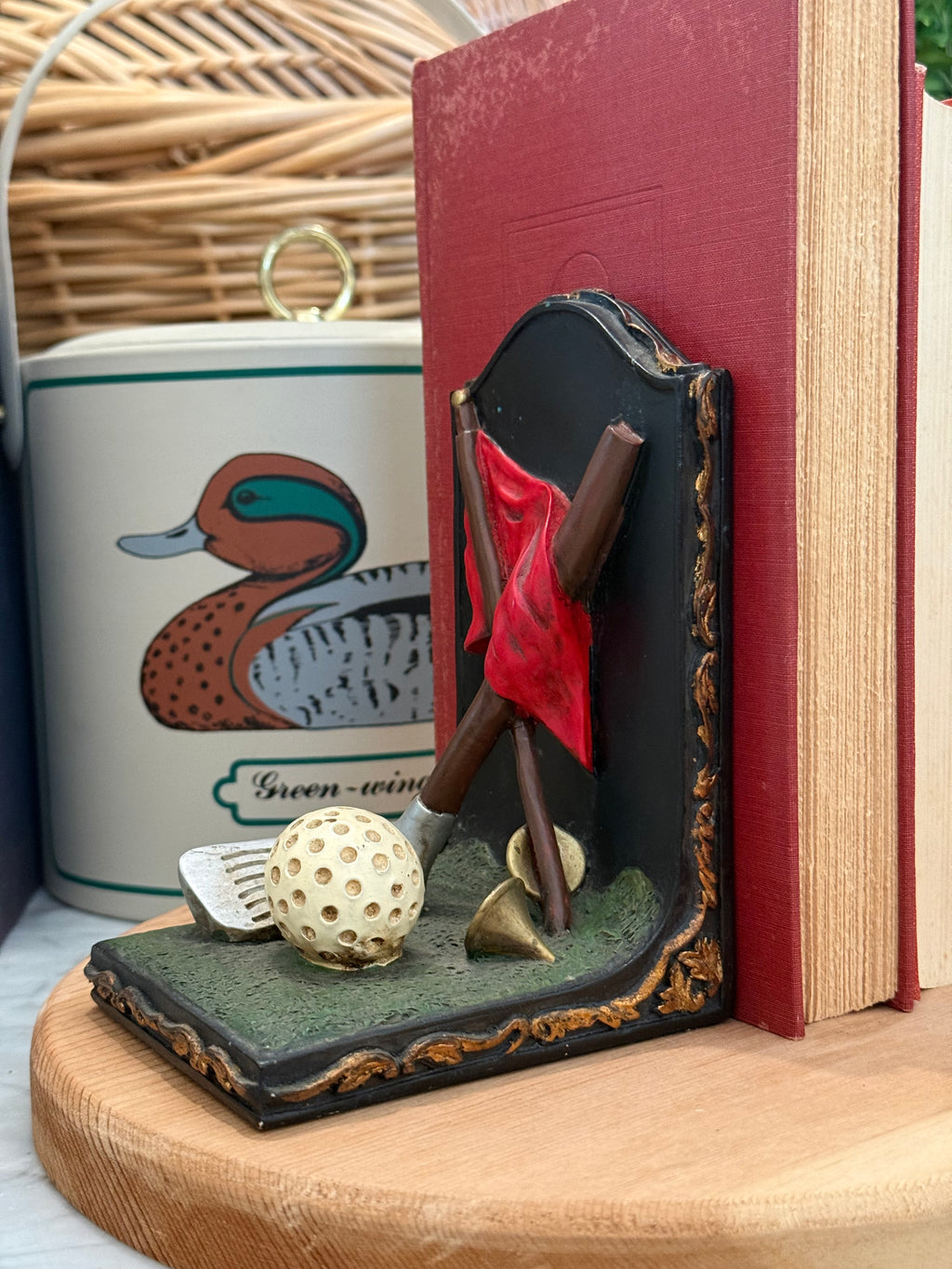 Vintage Golf Club Bookends Set