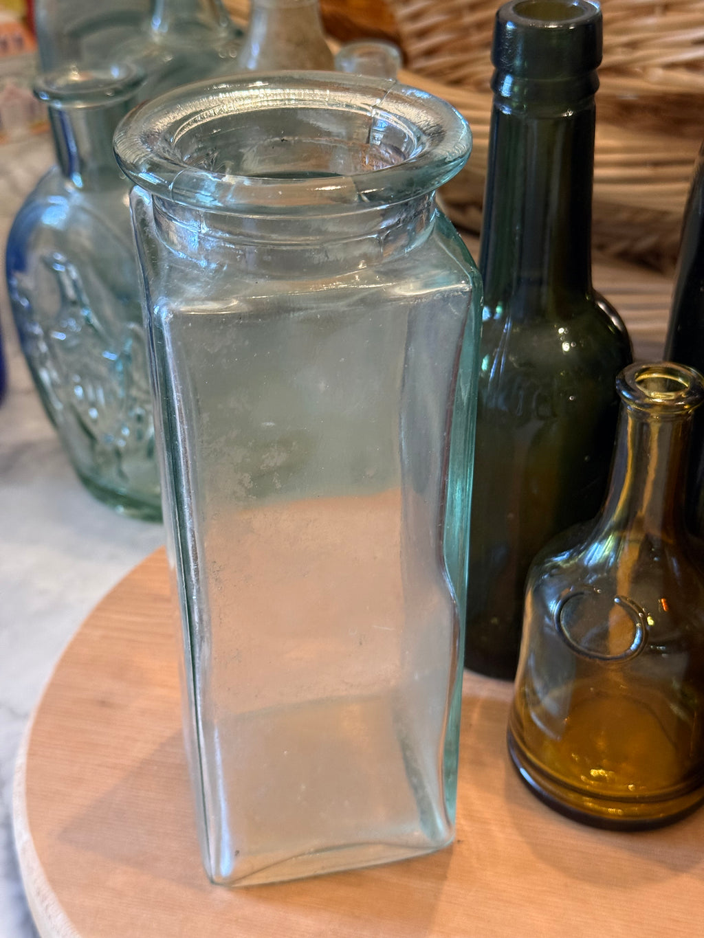 Tall Square Pillar Glass Vessel