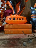 Vintage Orange Set of 2 Hardcover Books Shelf Decor by Zane Grey