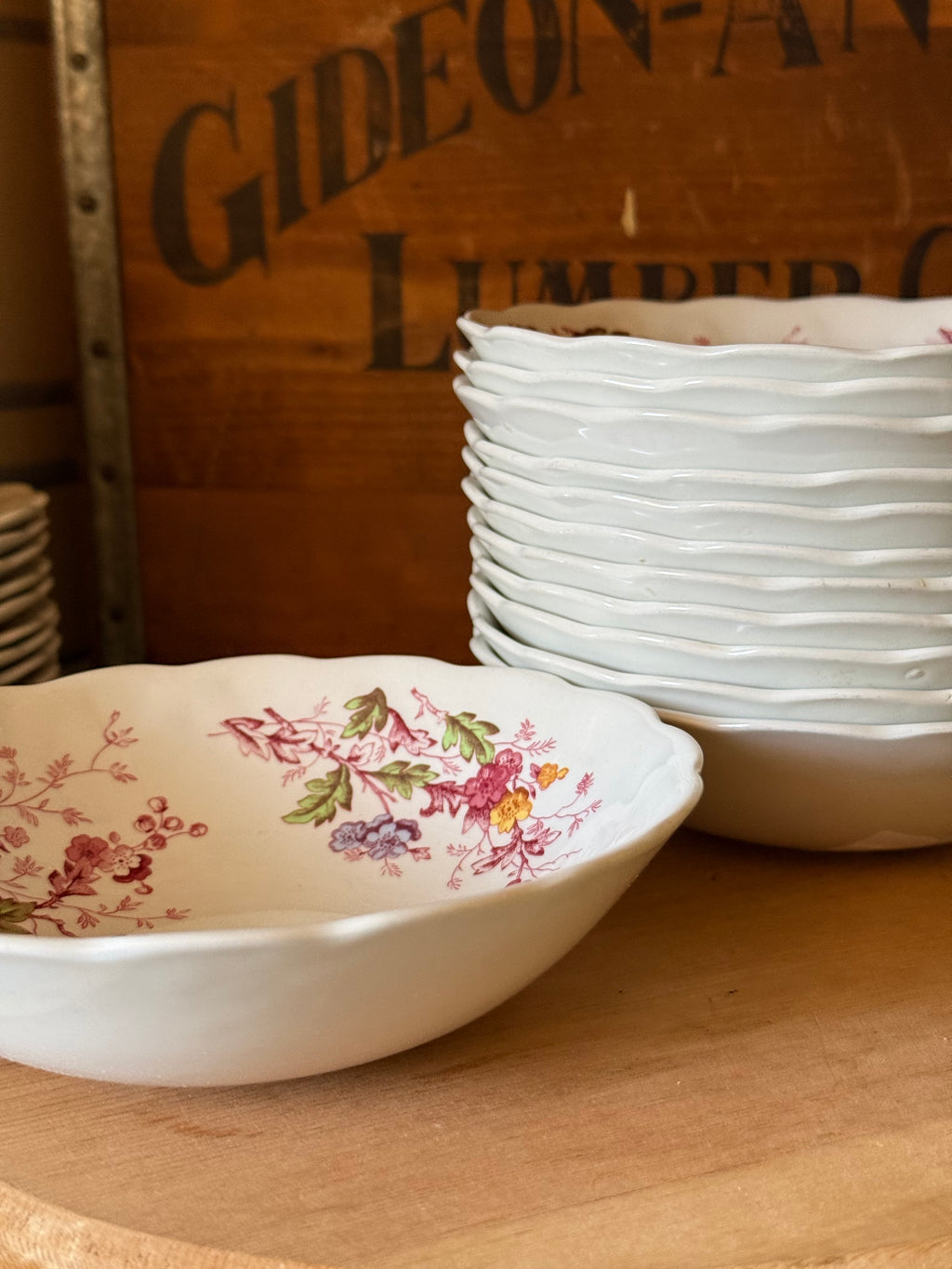 Vintage Ridgway English Garden Ironstone Soup Bowl