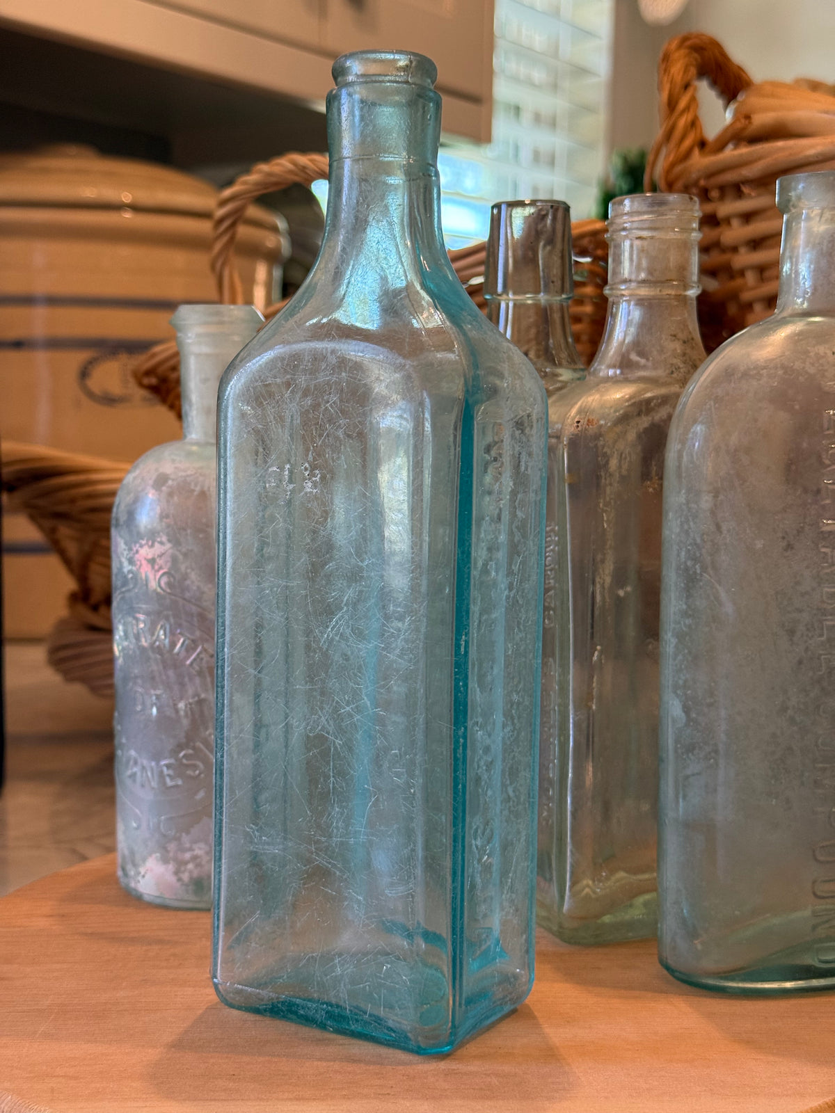 Antique Scott's Emulsion Aqua Apothecary Bottle