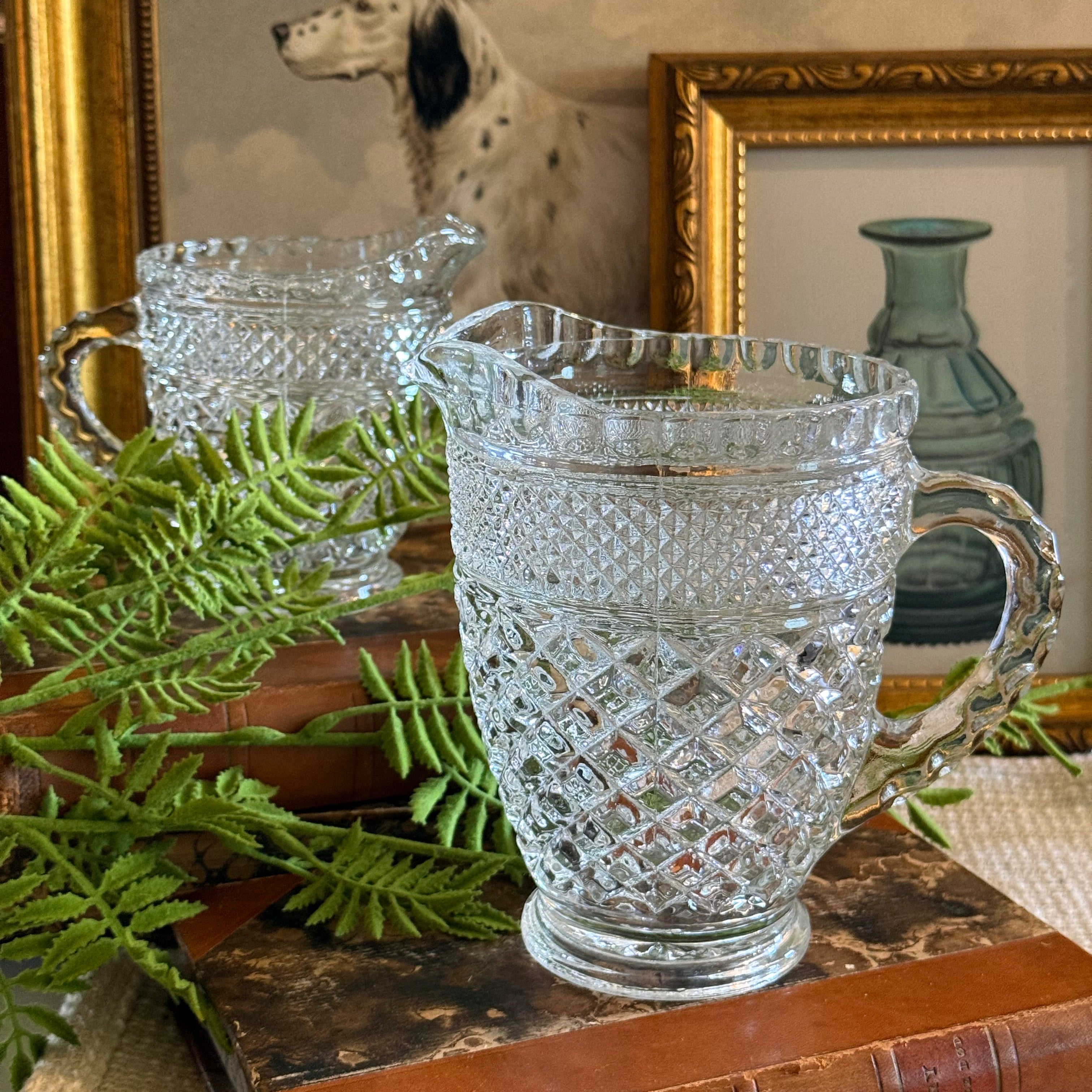 Vintage 5.5" Anchor Hocking Wexford Pattern Pitcher