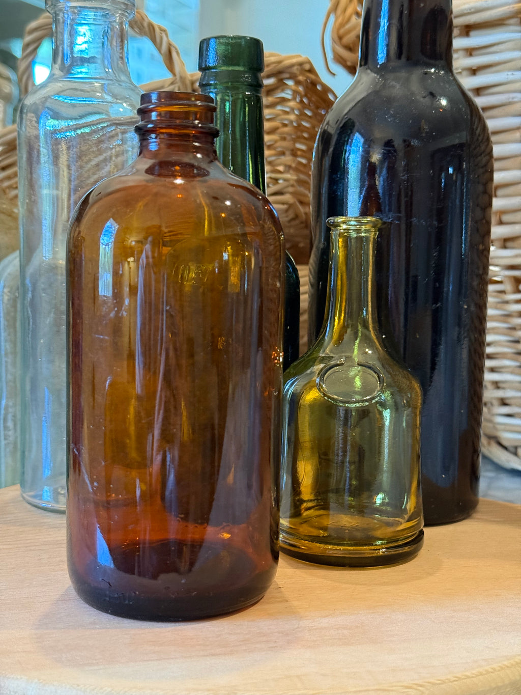 Medium Duraglass Amber Apothecary Bottle