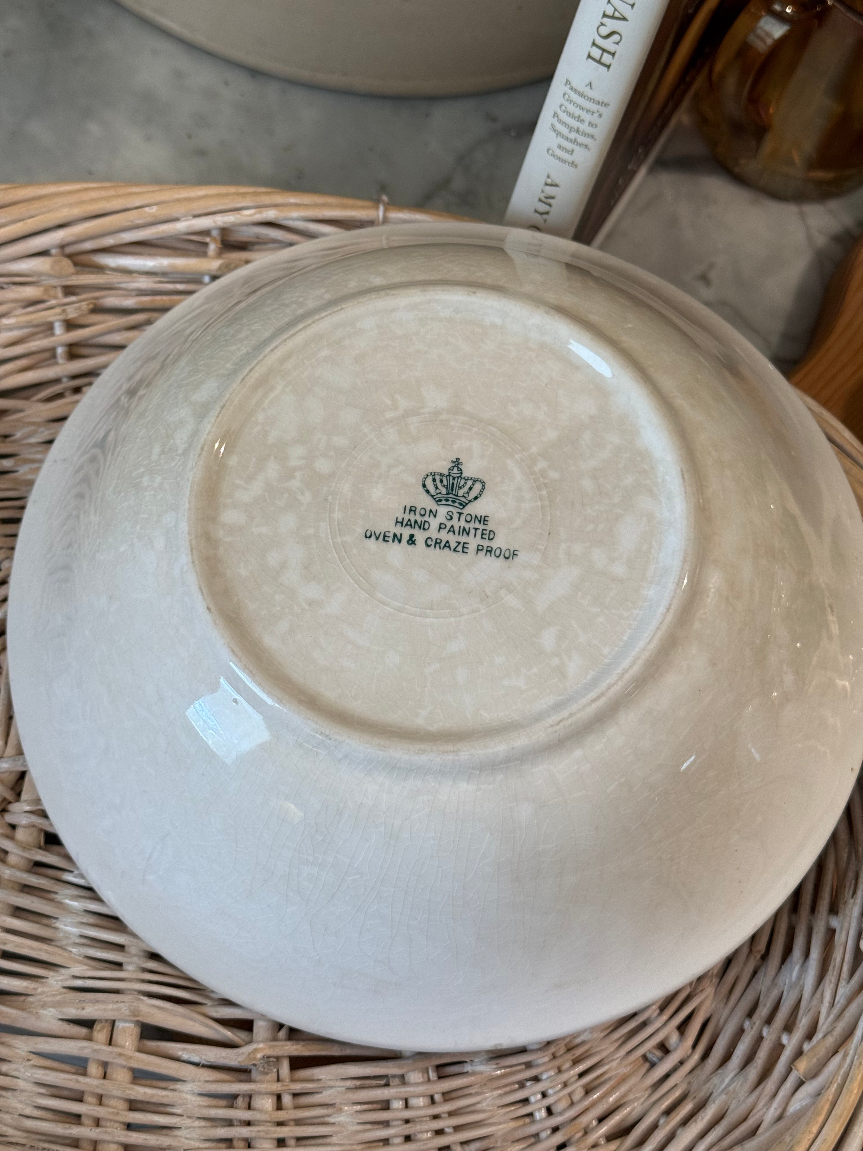 Vintage Ironstone Vegetable Large Serving Bowl