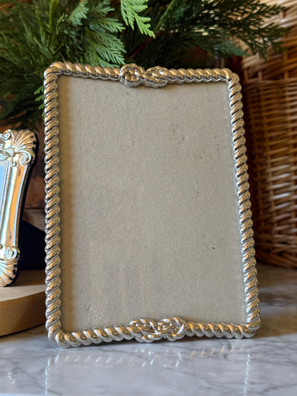 Petite Roped Silver Picture Frame