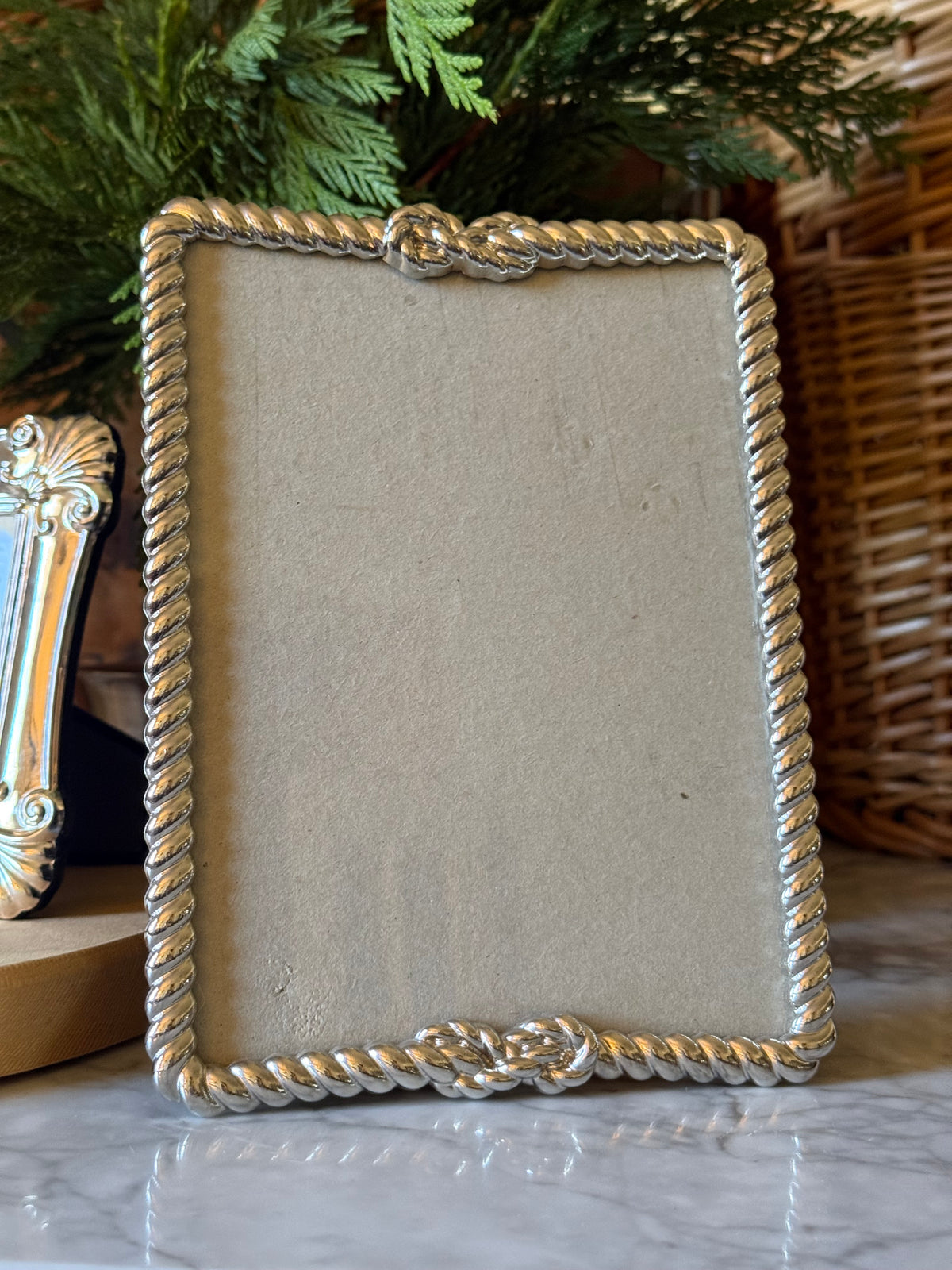 Petite Roped Silver Picture Frame
