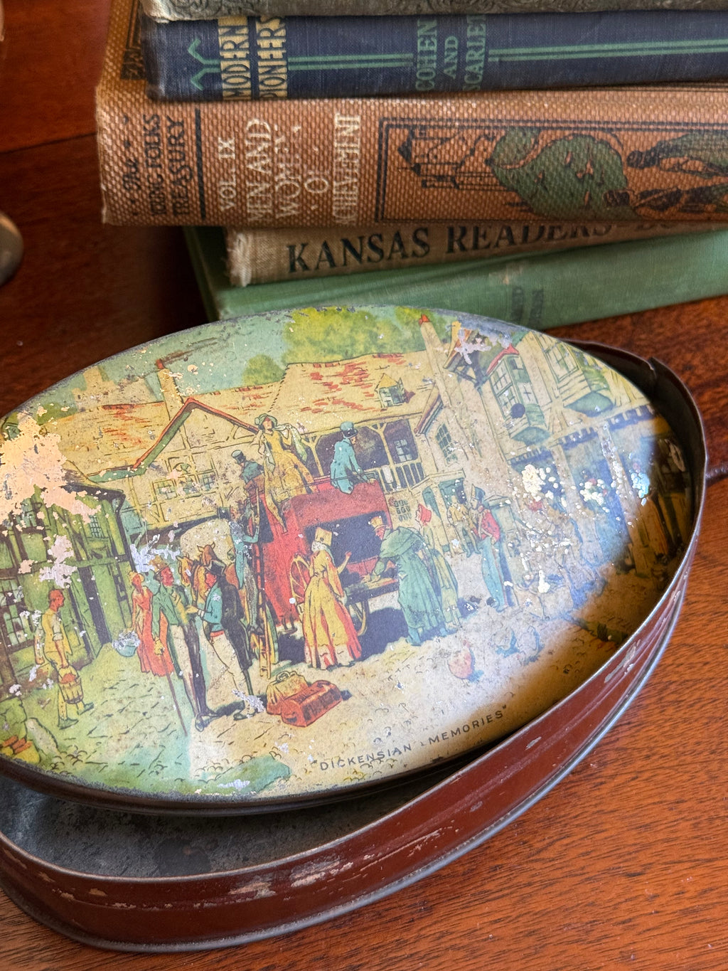 Vintage Riley's Toffee Halifax England Tin - "Dickensian Memories"