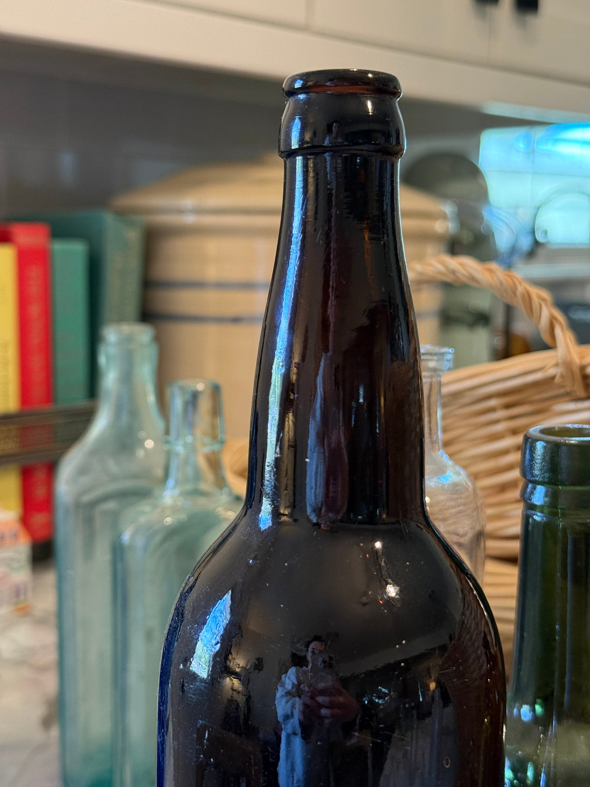Turn-of-the-Century Deep Amber Glass Bottle
