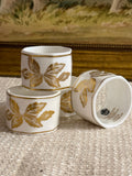 Wedgewood Gold Tonquin Bone China Gold White Napkin Ring - Set of 4