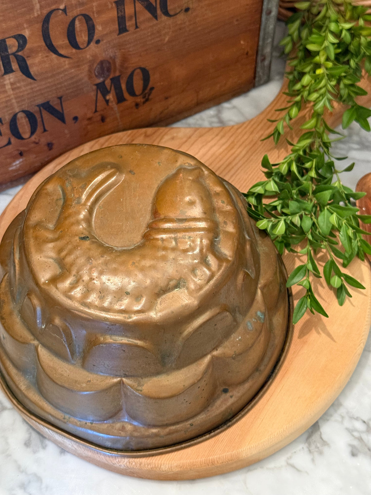 Vintage European Circular Copper Fish Mold