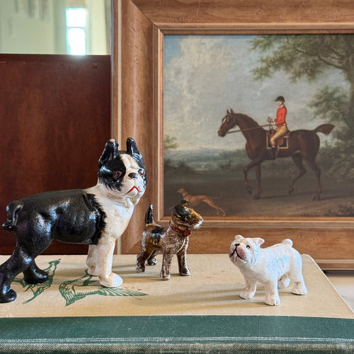 Mini Boston Terrier Cast Iron Dog