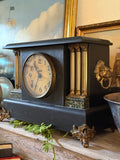 Antique E. Ingraham Co. Mantel Clock with Key & Pendulum
