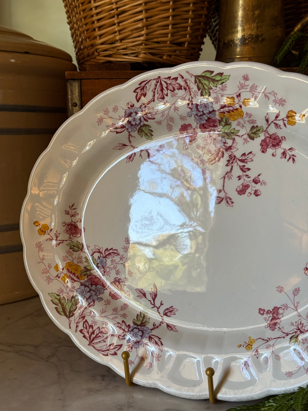 Vintage Ridgway English Garden Ironstone Platter
