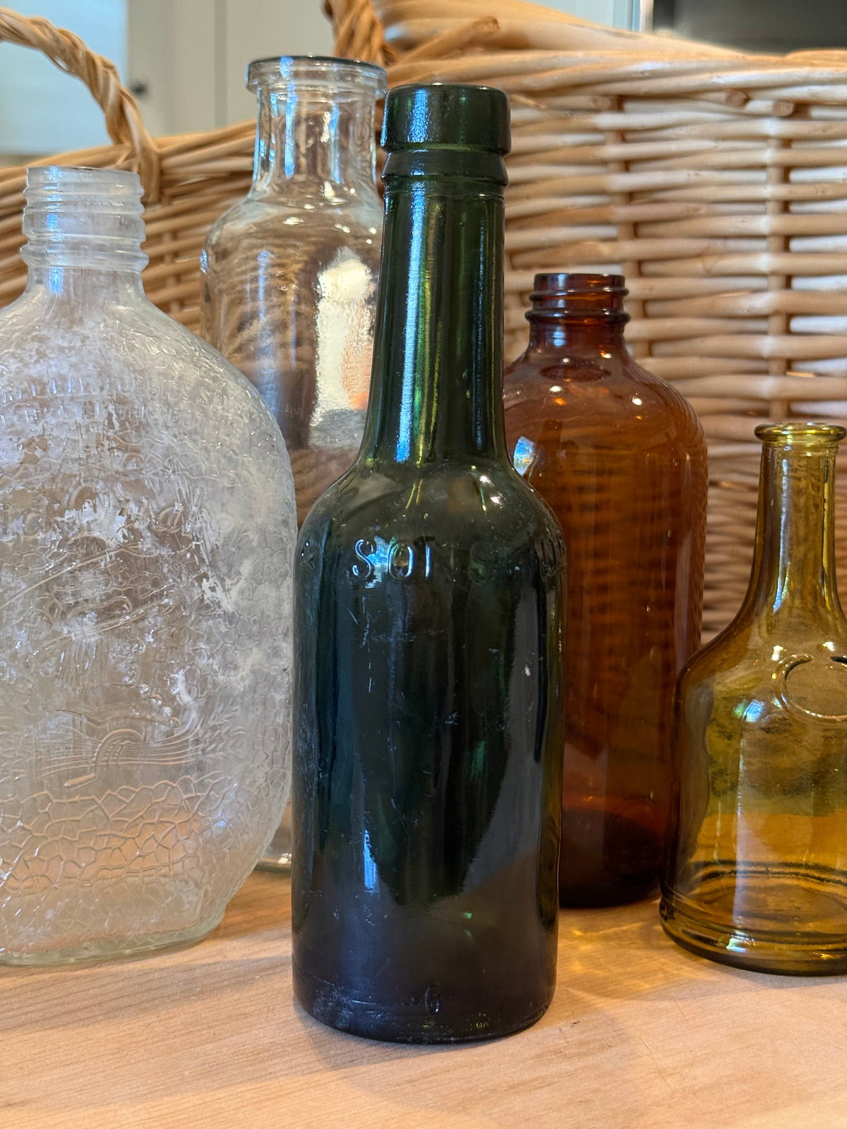 Antique Emerald Glass Siegert Bitters Bottle
