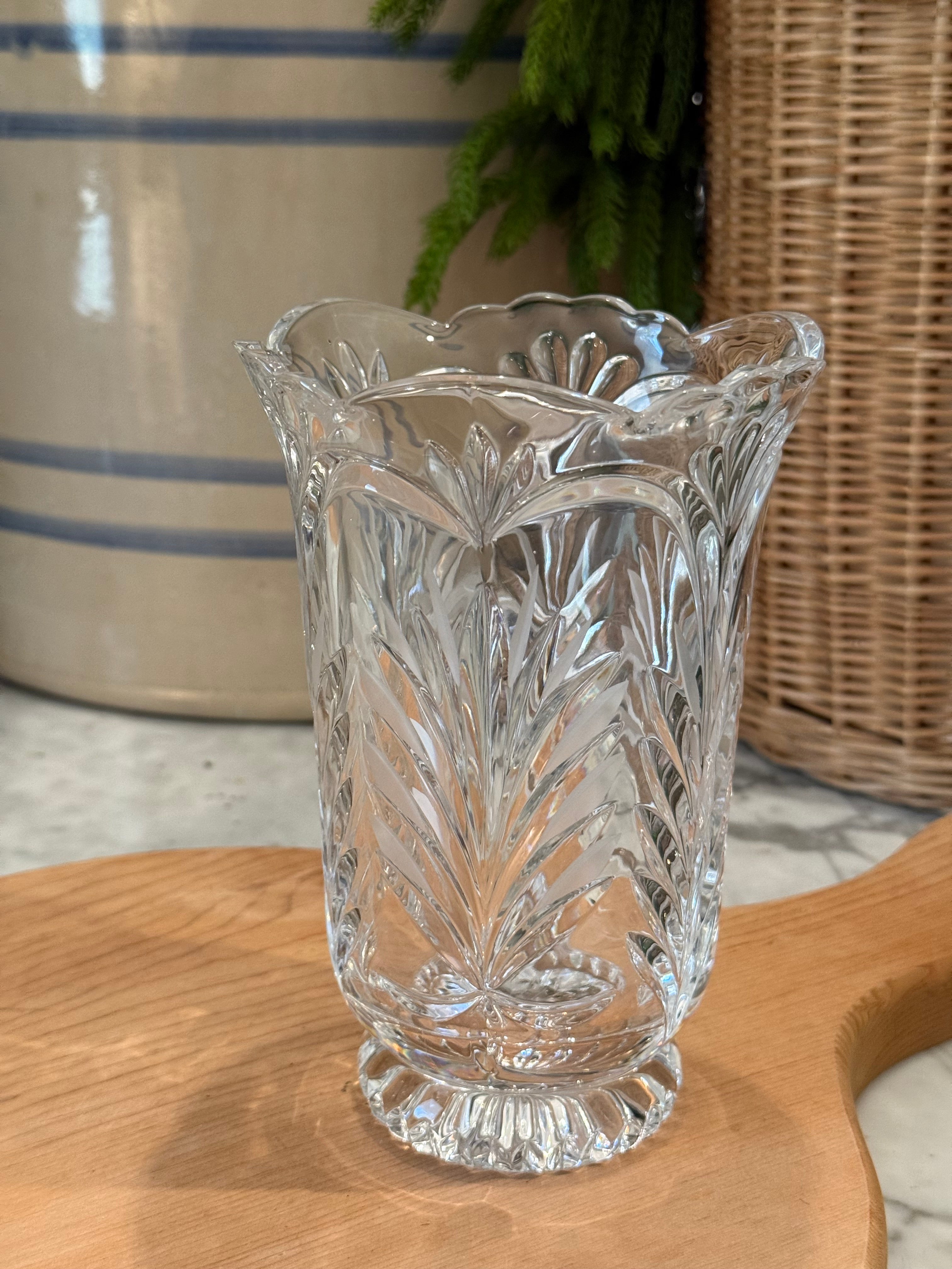 Vintage Mikasa Cut Crystal Pedestal Vase