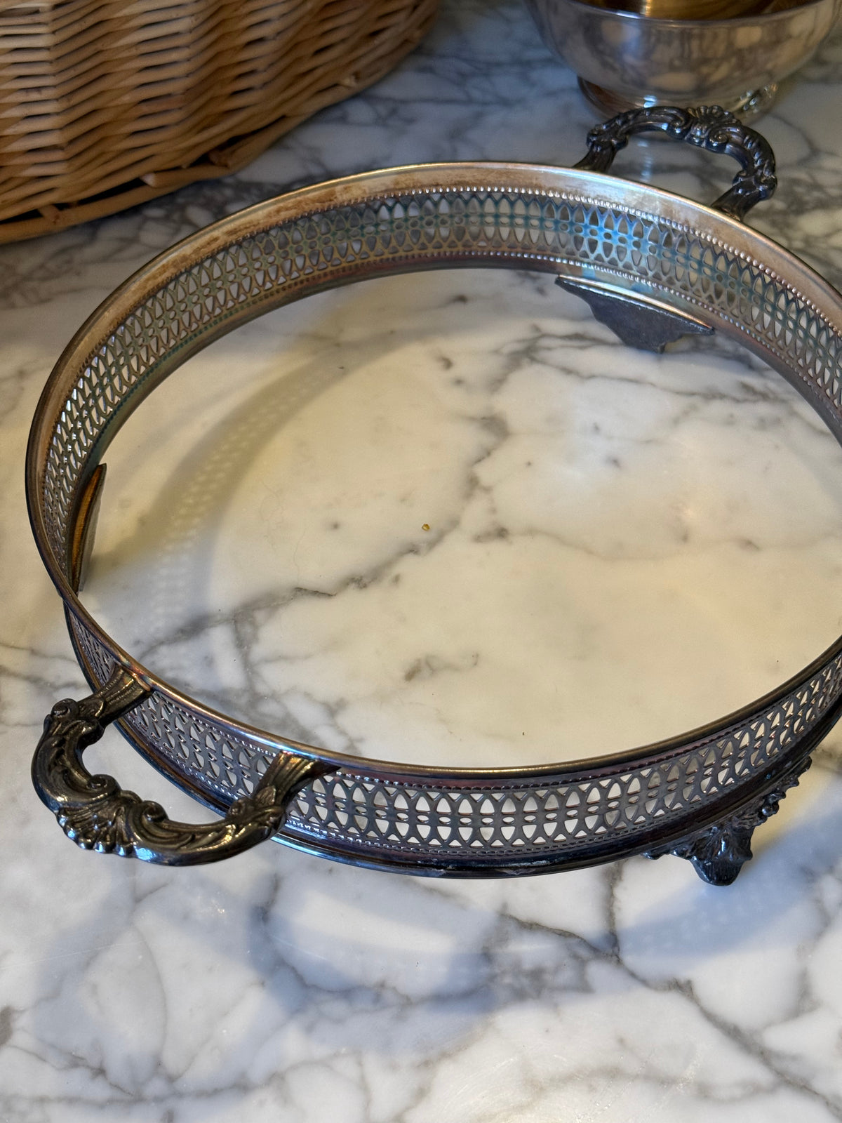 Vintage Silver Footed Tureen Stand