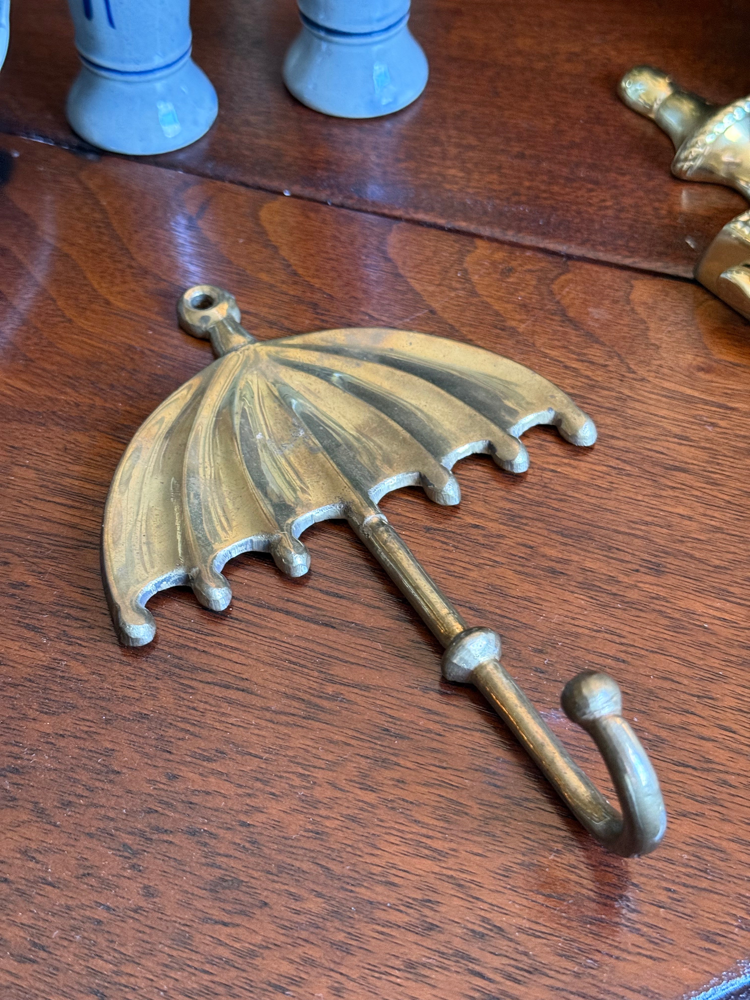 Vintage Brass Umbrella Wall Hook