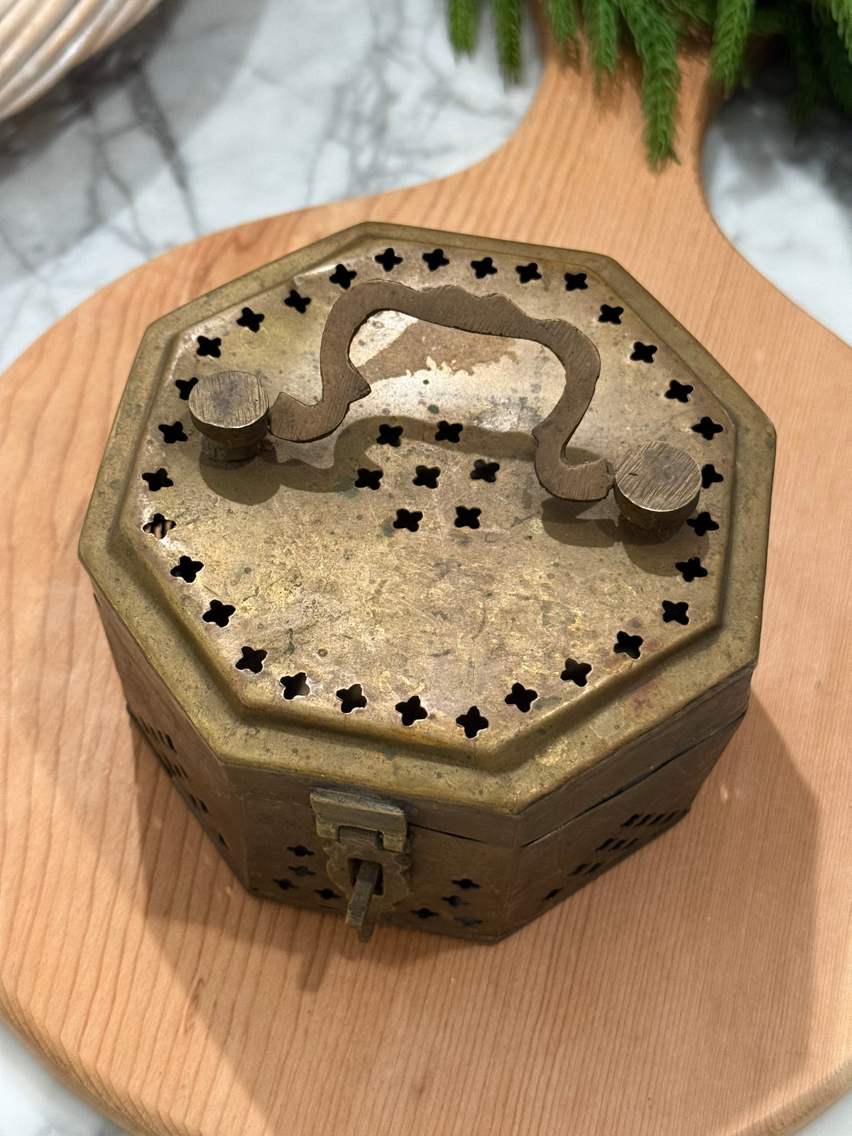 XL Brass Cricket Trinket Box