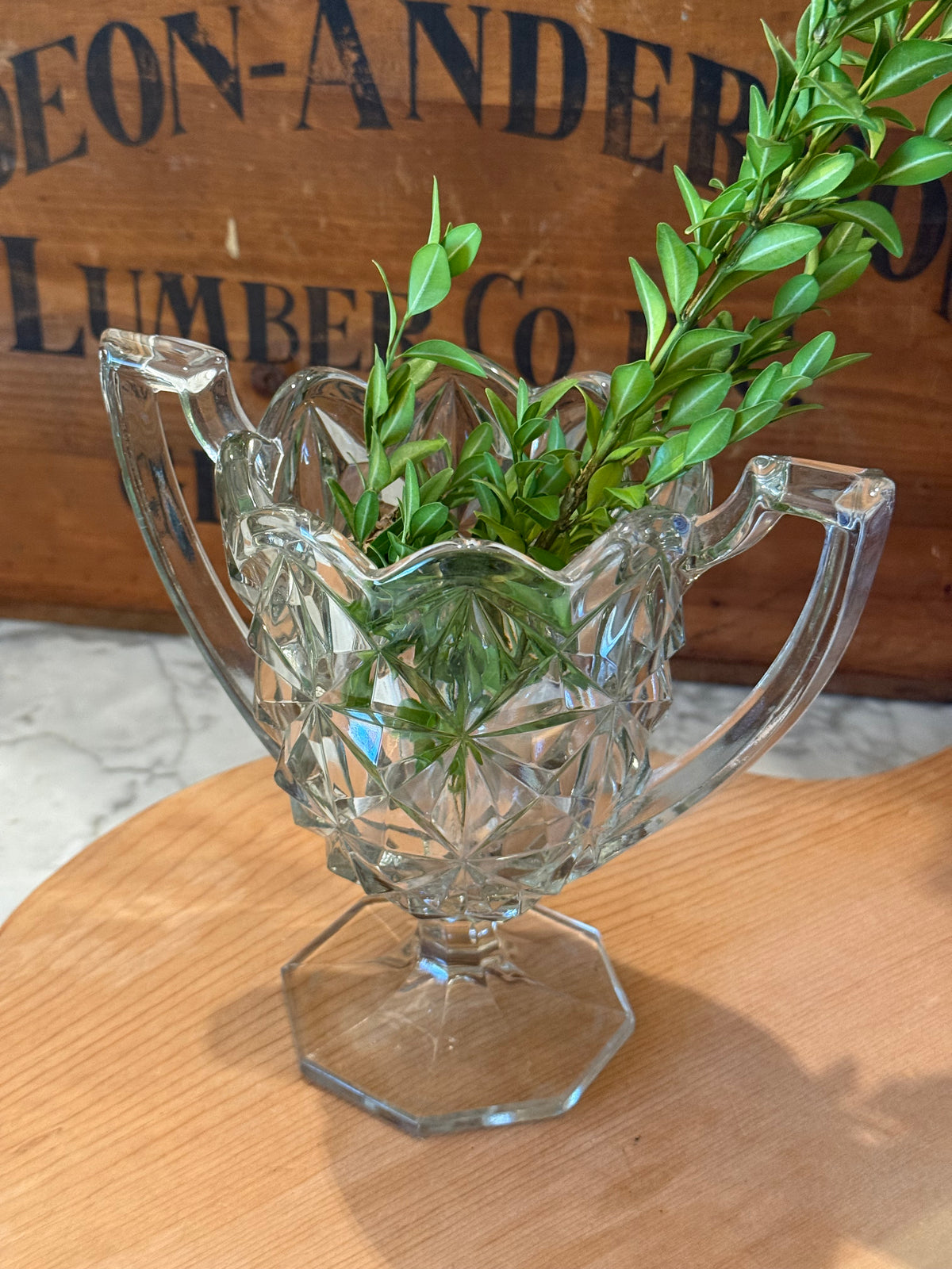 Vintage Tiffin Williamsburg Glass Trophy Vase