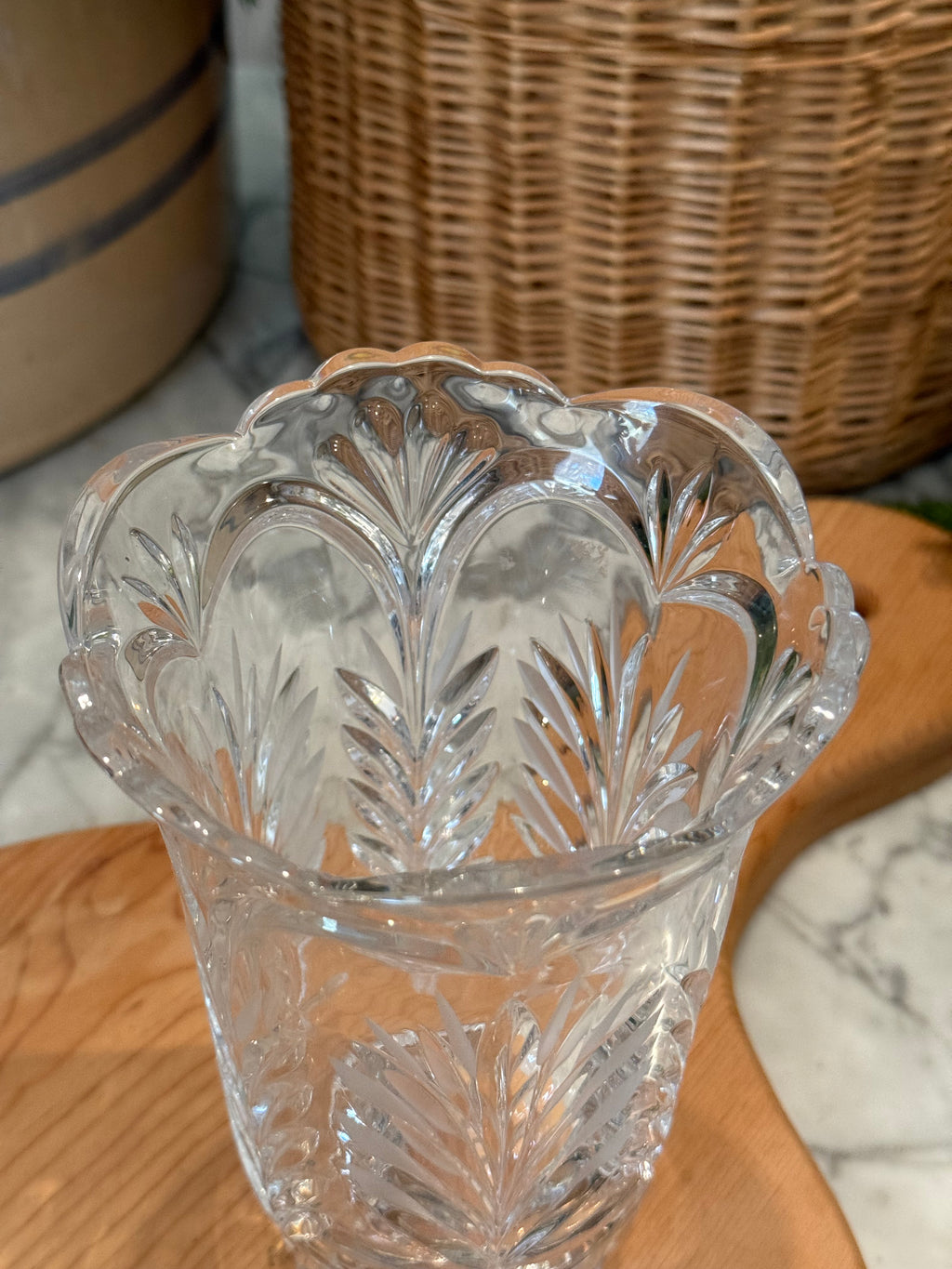 Vintage Mikasa Cut Crystal Pedestal Vase