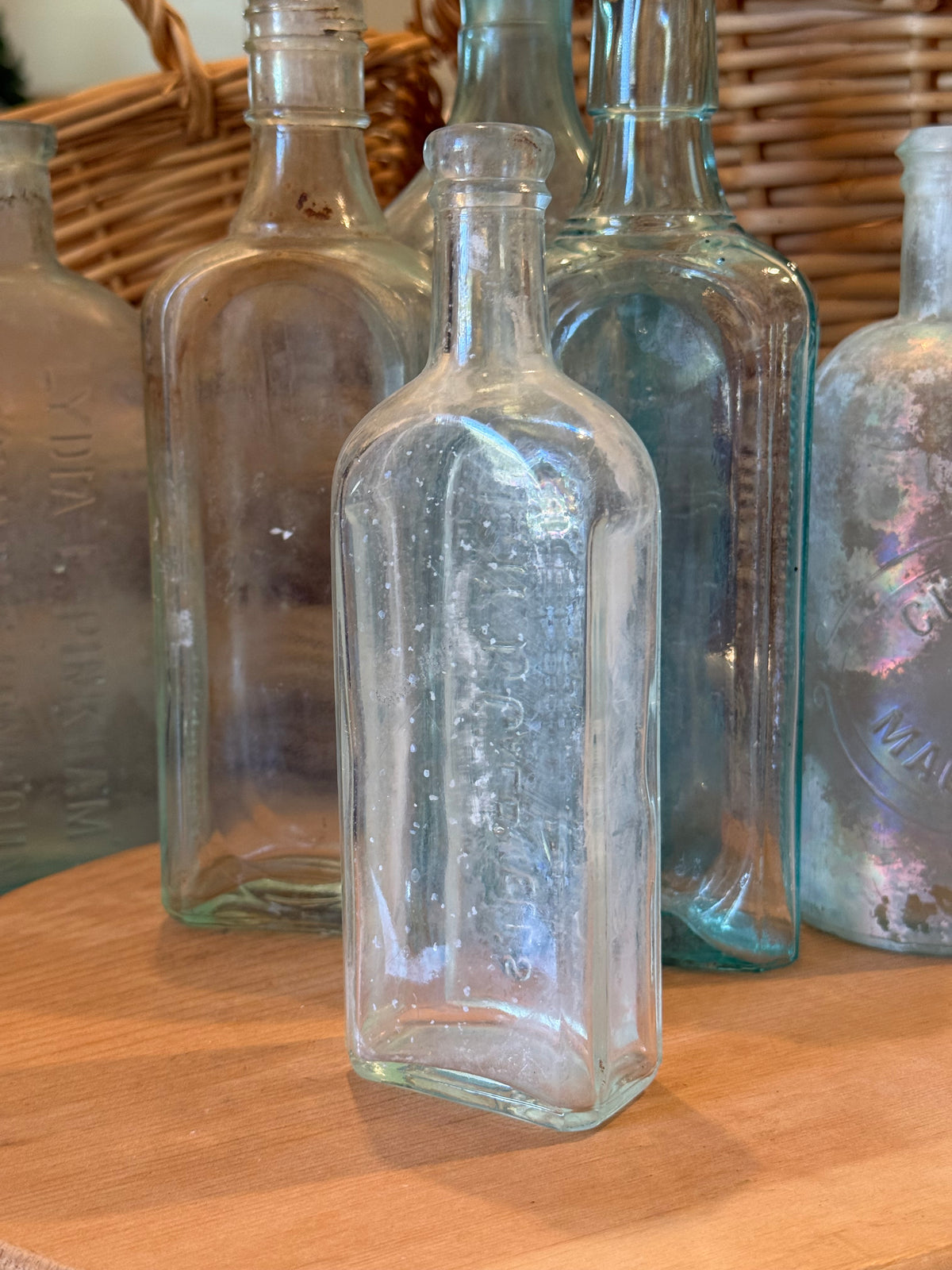 Antique Caldwell's Syrup Pepsin Aqua Bottle
