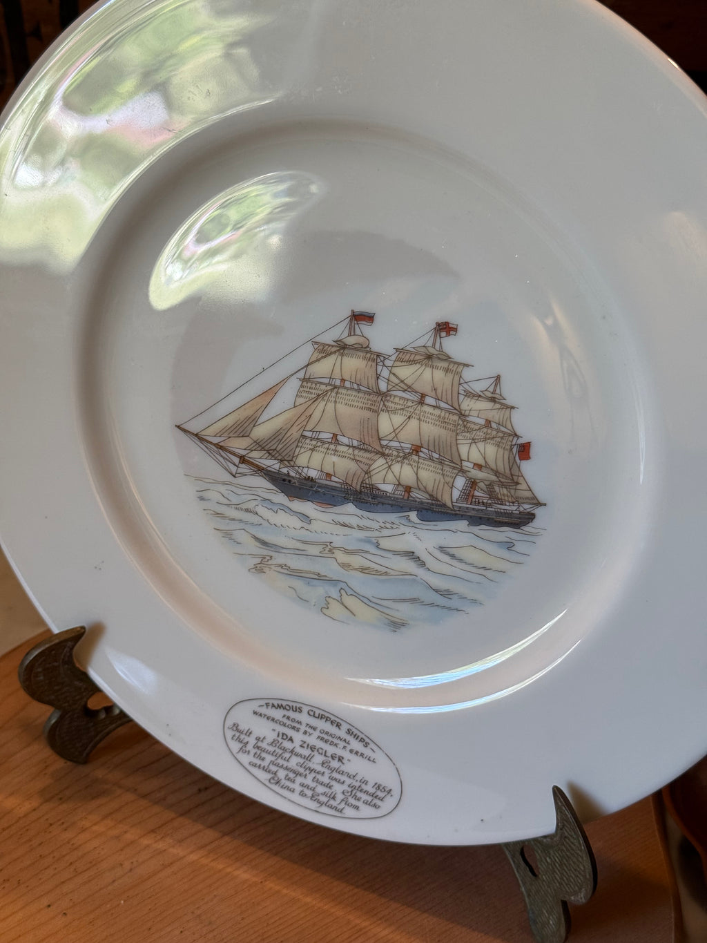Vintage Ida Ziegler Clipper Ship Display Plate
