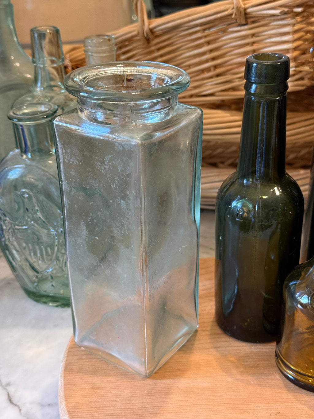Tall Square Pillar Glass Vessel