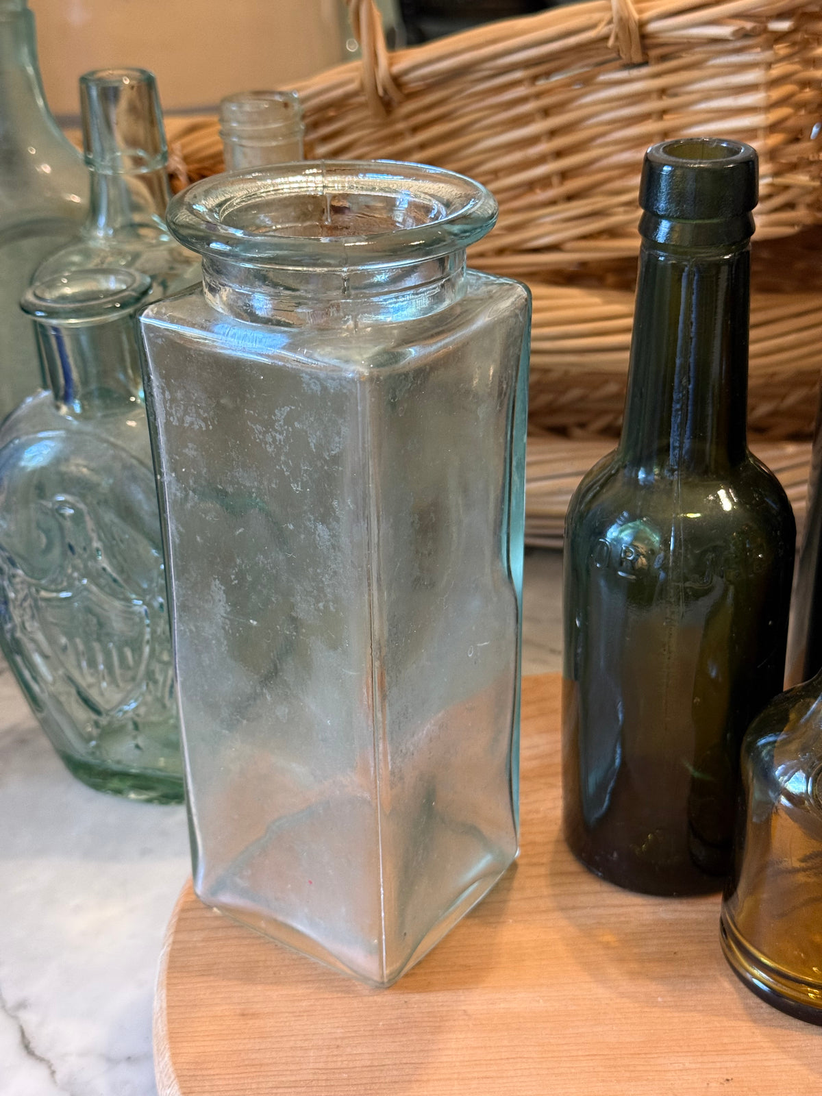 Tall Square Pillar Glass Vessel