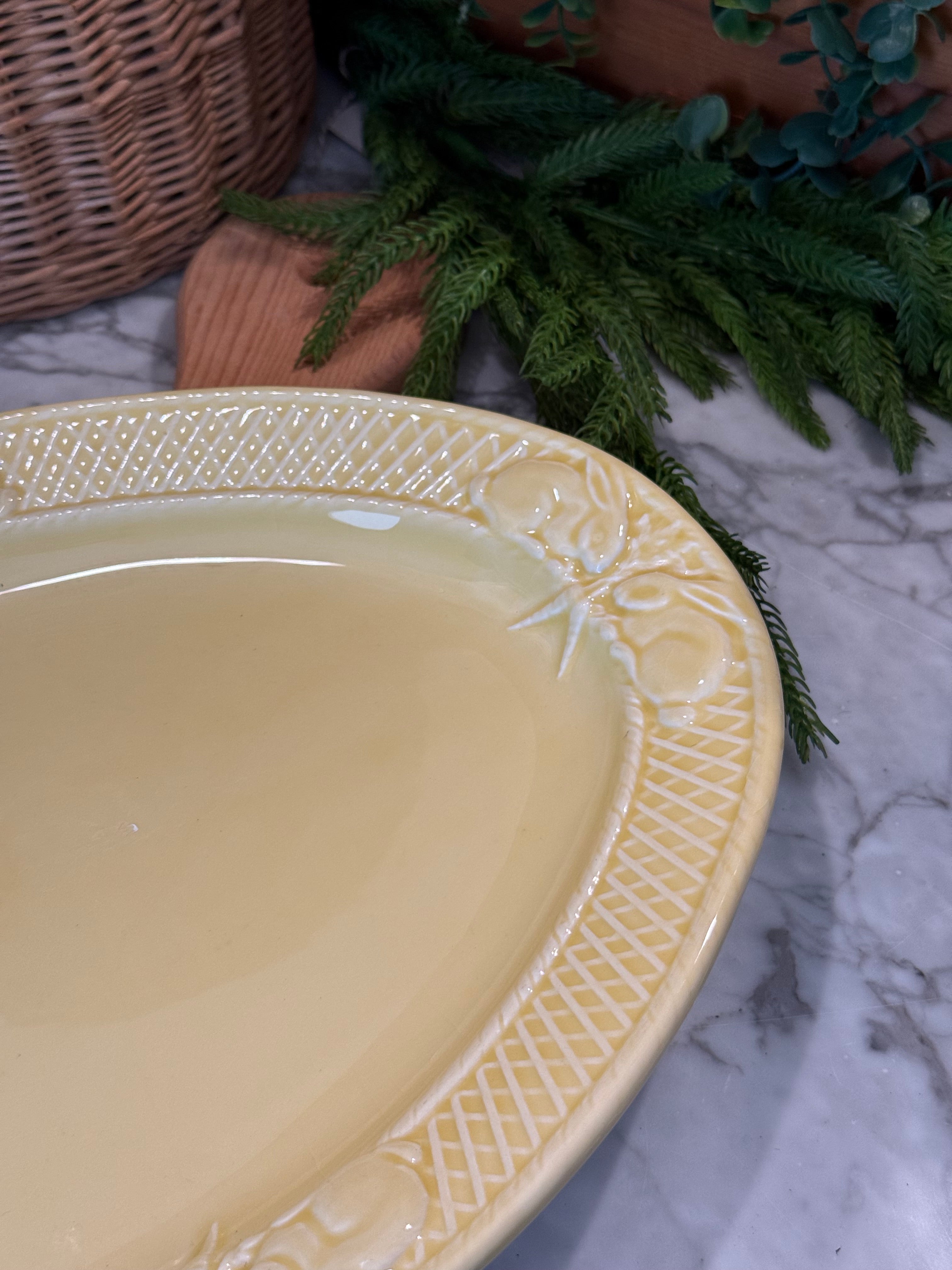 Vintage Bordallo Pinheiro Yellow Rabbit Oval Platter