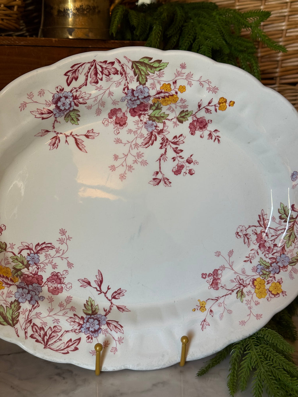 Vintage Ridgway English Garden Ironstone Platter