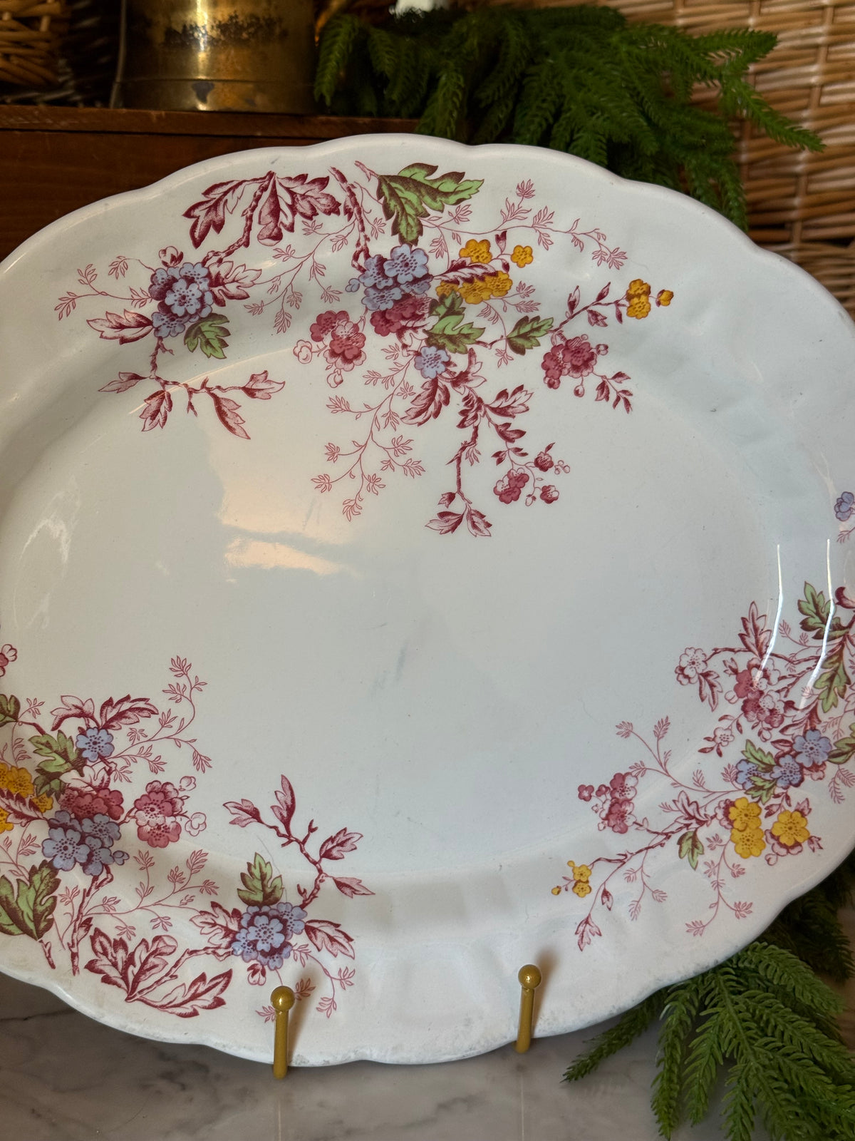Vintage Ridgway English Garden Ironstone Platter