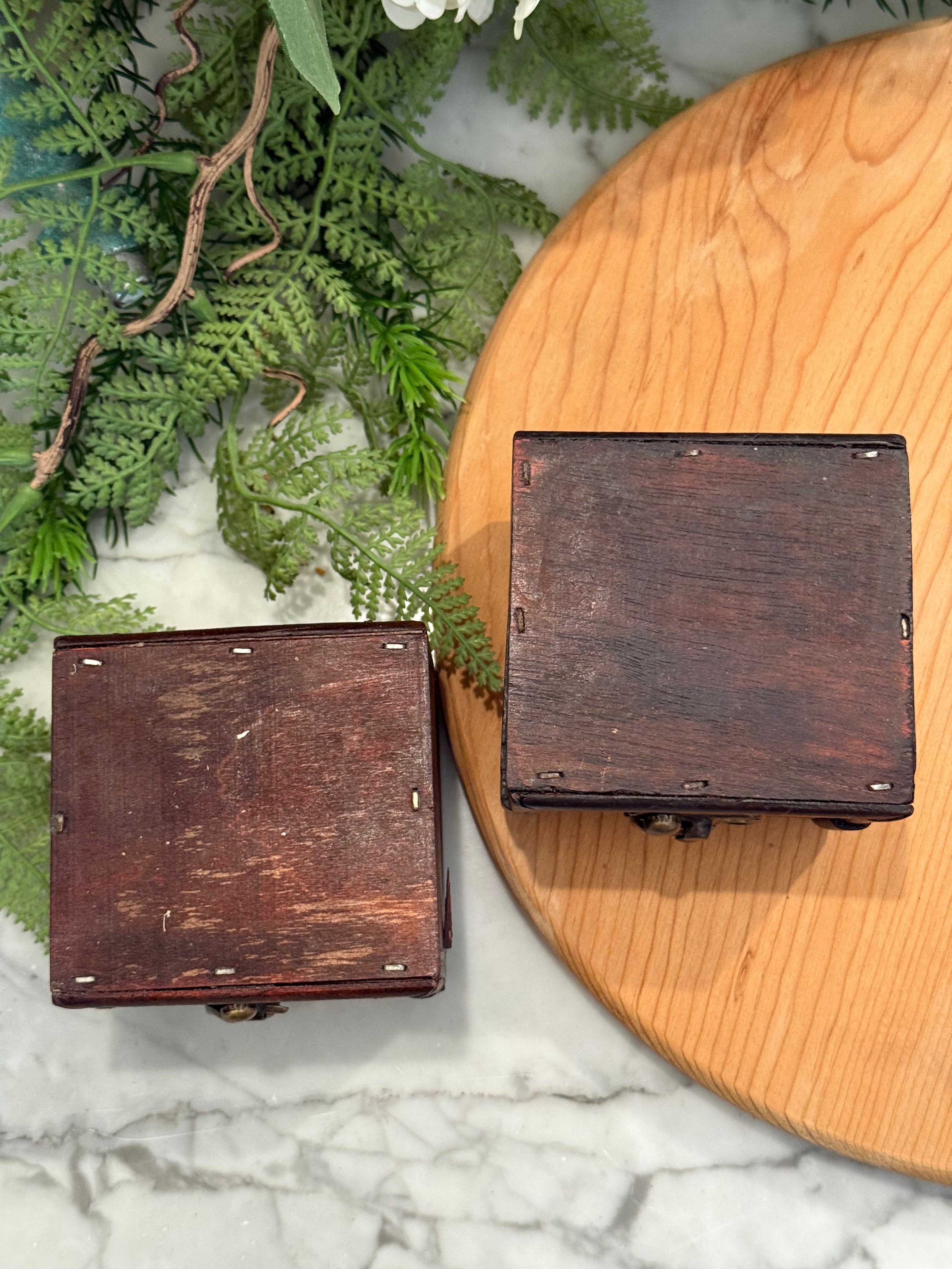 Set of 2 Faux Leather Mini Boxes