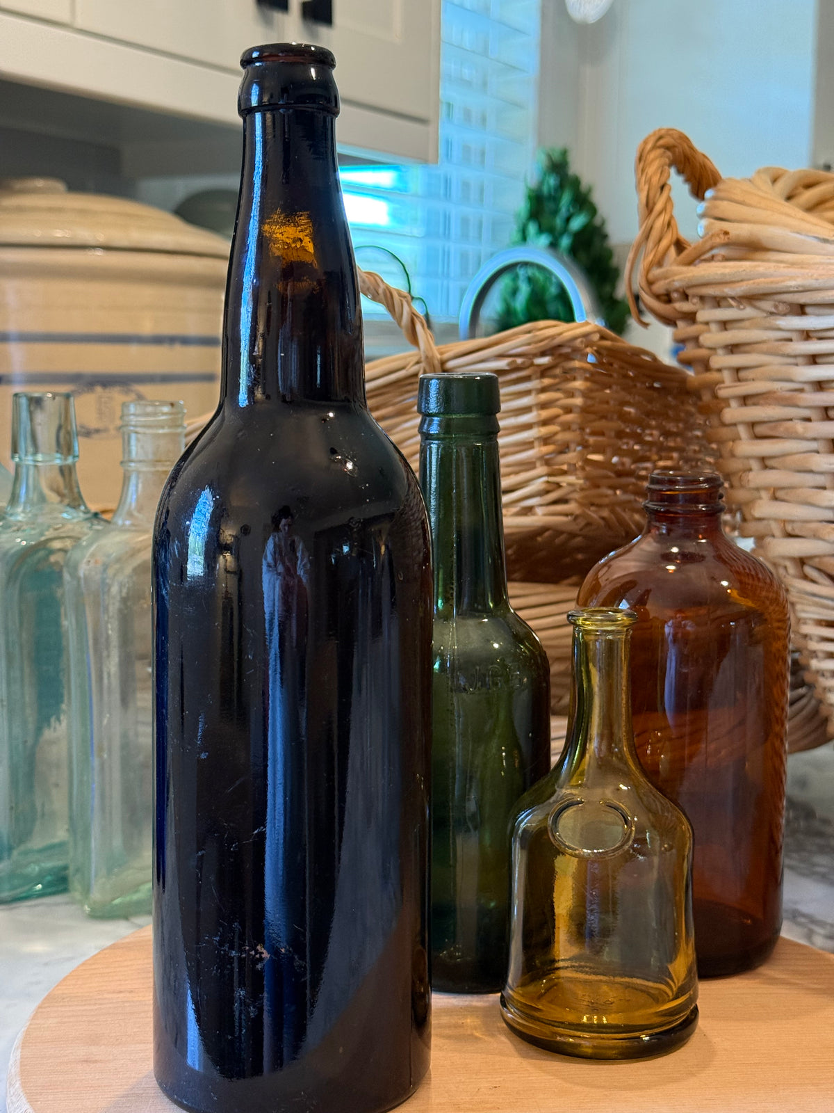 Turn-of-the-Century Deep Amber Glass Bottle