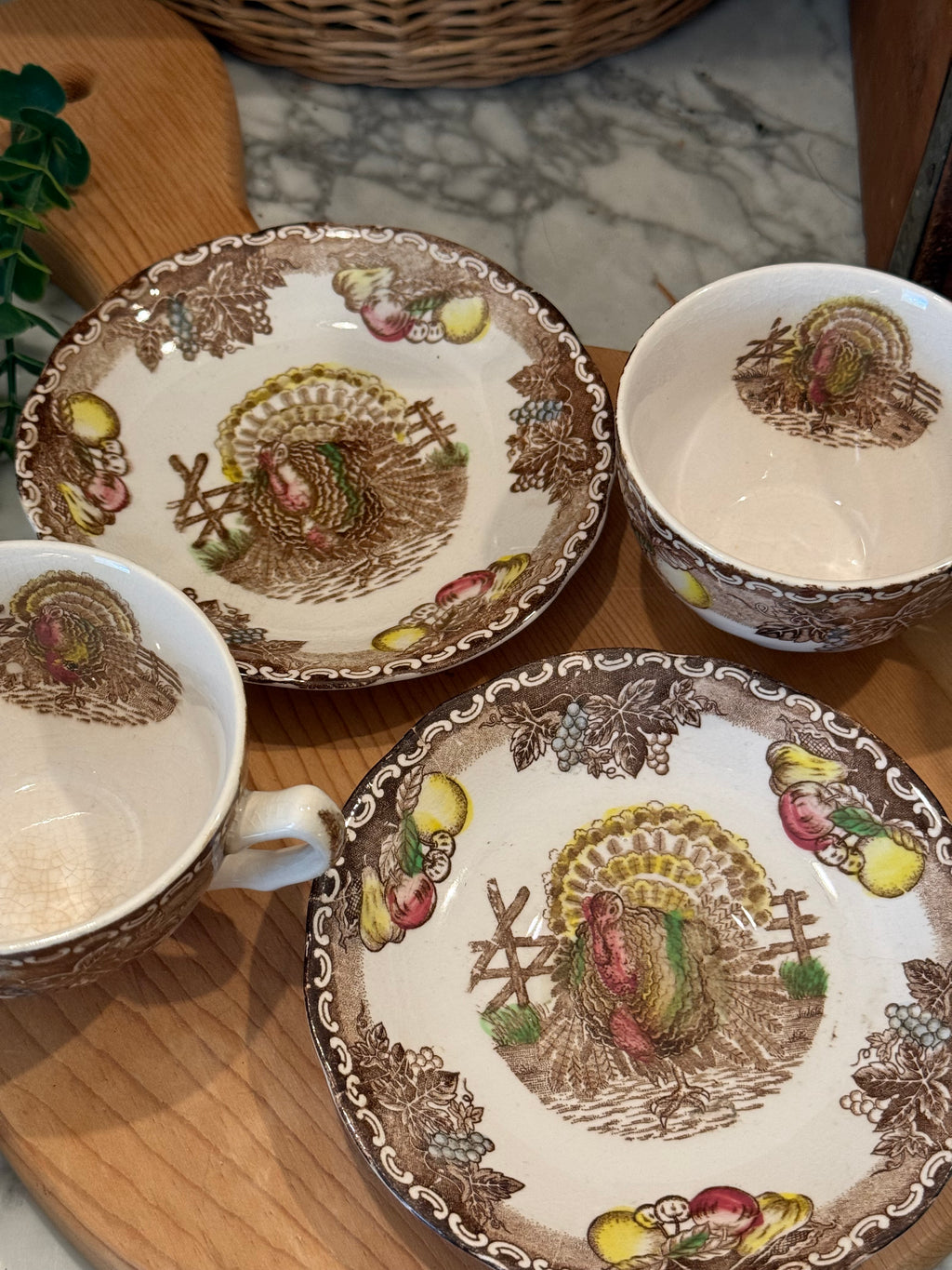 Vintage King Tom Turkey Teacup & Saucer Set