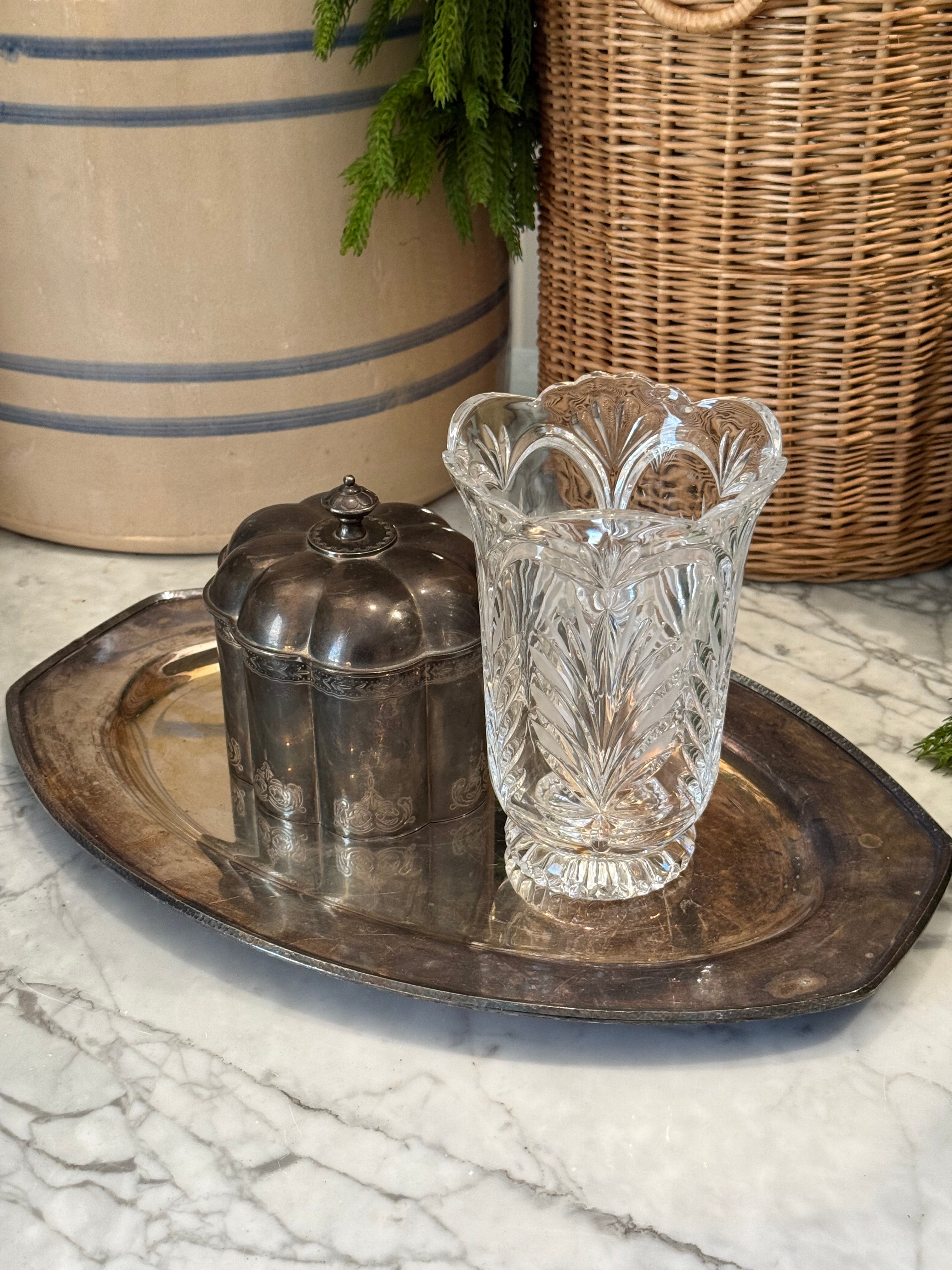 Vintage Sheffield Oval Silver Plated Tray