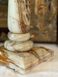 Vintage Polished Solid Onyx Column Table Lamp