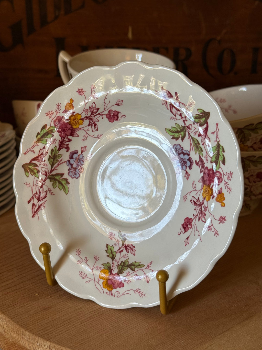 Vintage Ridgway English Garden Ironstone Teacup and Saucer
