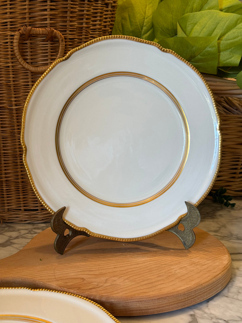 Scalloped Gold Castelon Plates, Set of 2