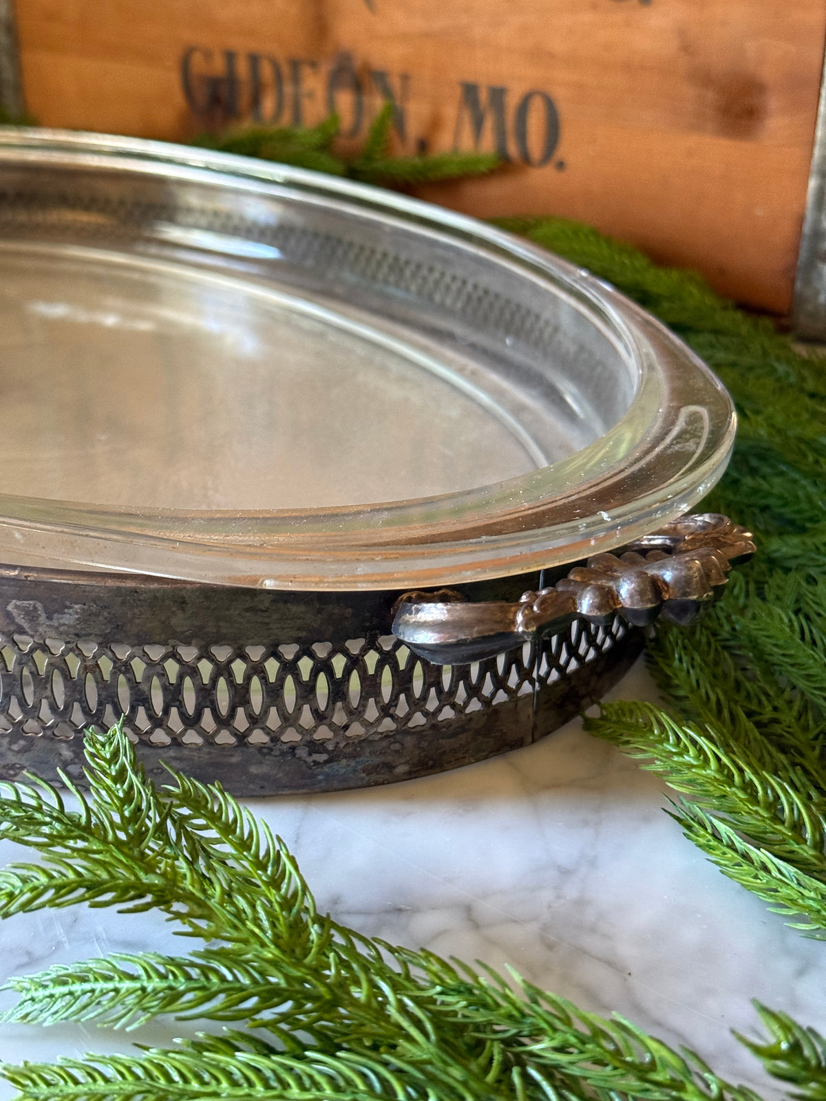 Grand Vintage Silver Oval Casserole Dish