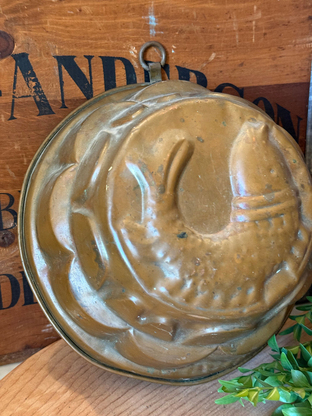 Vintage European Circular Copper Fish Mold