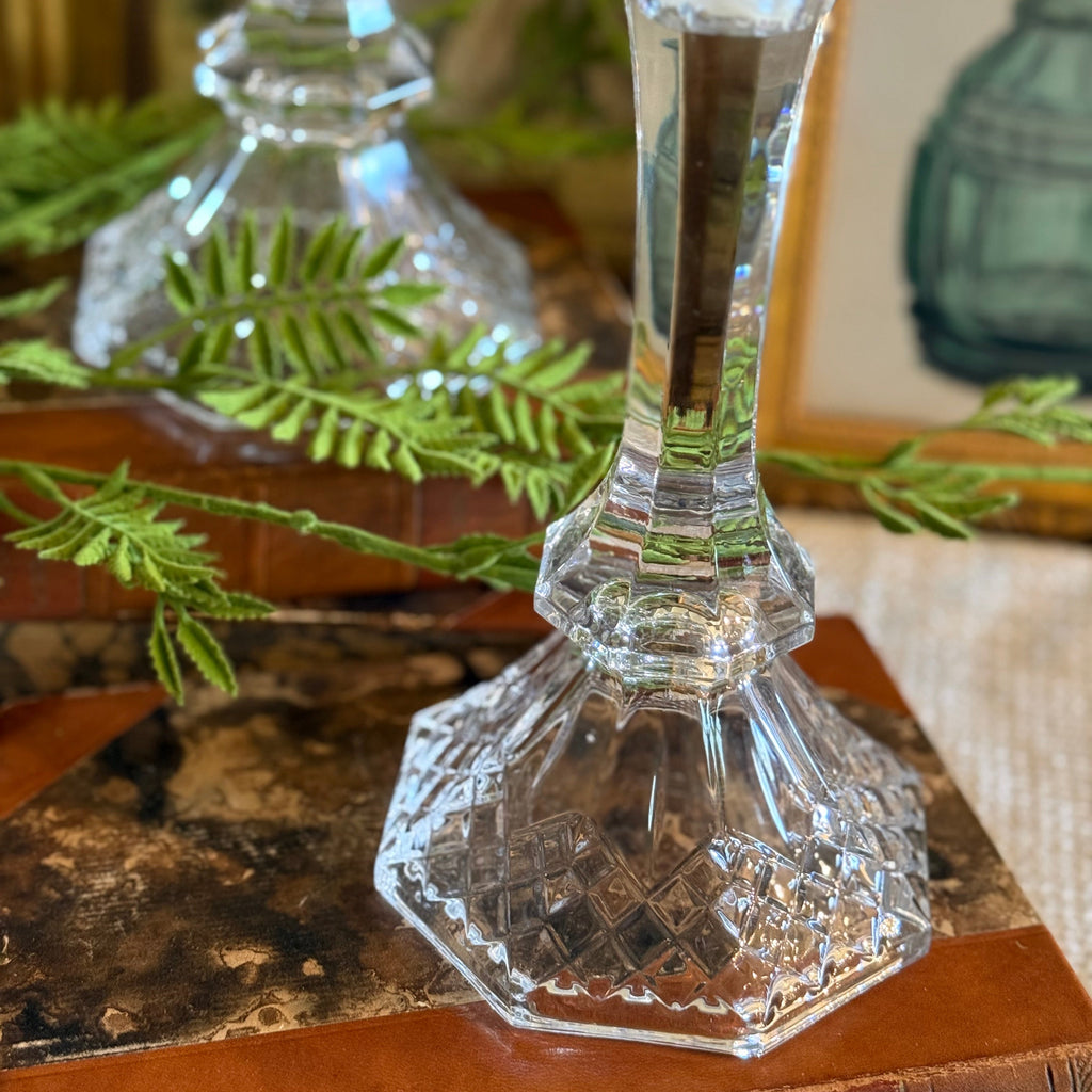 Vintage Legacy by Anchor Hocking Full Lead Crystal Candlestick - Set of 2