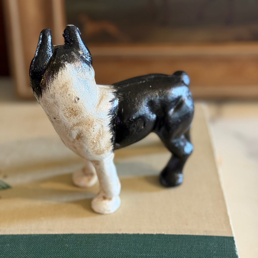 Mini Boston Terrier Cast Iron Dog